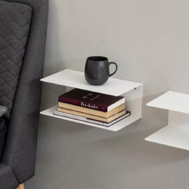 Jicama Metal Dual Wall Shelf In Matt White