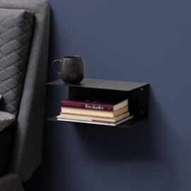 Jicama Metal Dual Wall Shelf In Matt Black