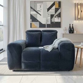 Jisaro Fabric 1 Seater Sofa in Black