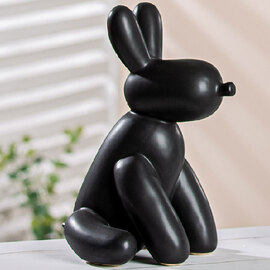 Jisora Ceramic Balloon Dog Sculpture in Black