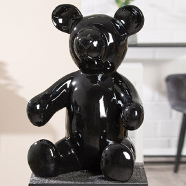 Jisora Synthetic Resin Bear Sculpture in Black