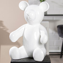 Jisora Synthetic Resin Bear Sculpture in White