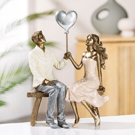 Jisora Synthetic Resin Couple Sculpture in Multicolour