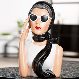 Jisora Synthetic Resin Women Sculpture in Black and White