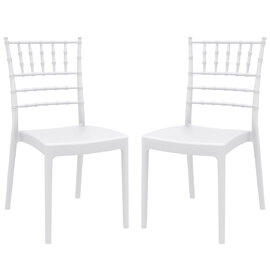 Jonesboro White Polypropylene Stacking Side Chairs In Pair