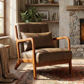 Jorlix PU Leather 1 Seater Sofa in Brown