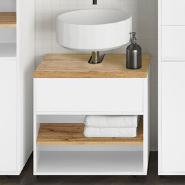 Jorven Wooden Vanity Unit in White and Oak