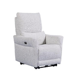 Juneau Fabric Recliner 1 Seater Sofa In Biscuit