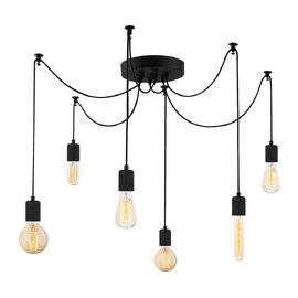 Kabluni 6 Light Metal Ceiling Pendant Light in Black