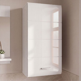 Kaelio Wooden Wall Mounted Bathroom Storage Cabinet with White High Gloss Front
