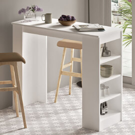 Kaizen Rectangular Wooden Bar Table in White