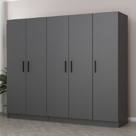 Kale H190cm Wooden Wardrobe with 5 Doors in Anthracite
