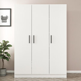 Kale H210cm Wooden Wardrobe with 3 Doors in White