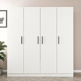 Kale H210cm Wooden Wardrobe with 4 Doors in White