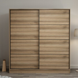 Kale H210cmWooden Sliding Wardrobe with 2 Doors in Dore