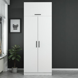 Kale H255cm Wooden Wardrobe with 3 Doors in White