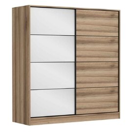 Kale Wooden Sliding Wardrobe with 2 Doors in Oak and White