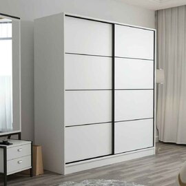 Kale Wooden Sliding Wardrobe with 2 Doors in White