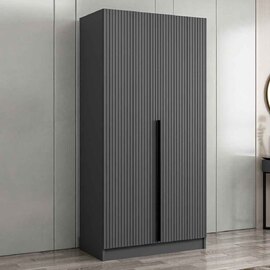 Kale Wooden Wardrobe with 2 Doors in Anthracite