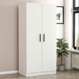 Kale Wooden Wardrobe with 2 Doors in White