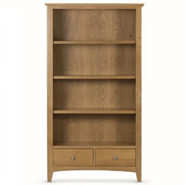 Kamiah Wooden Bookcase With 2 Drawers In Oak