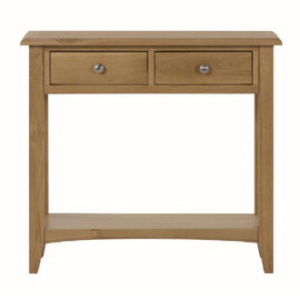 Kamiah Wooden Console Table With 2 Drawers In Oak