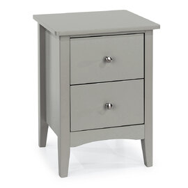 Kamuy Tall Wooden Bedside Cabinet With 2 Drawers In Grey