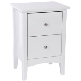 Kamuy Tall Wooden Bedside Cabinet With 2 Drawers In White