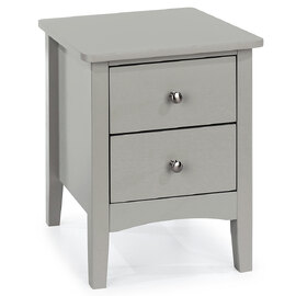 Kamuy Wide Wooden Bedside Cabinet With 2 Drawers In Grey