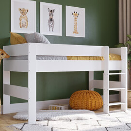 Karlstad Wooden Mid Sleeper Bed In White