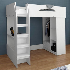 Karlstad Wooden Mid Sleeper With Storage In White