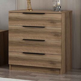 Kaspian Wooden Chest of 4 Drawers in Walnut