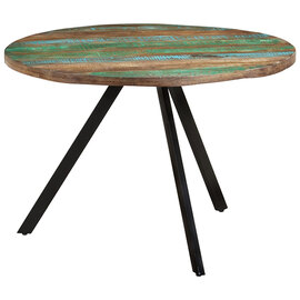 Katet Round Solid Reclaimed Wood Dining Table In Multi-Colour