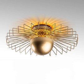 Kaya Large Metal Semi-Flush Ceiling Light in Gold