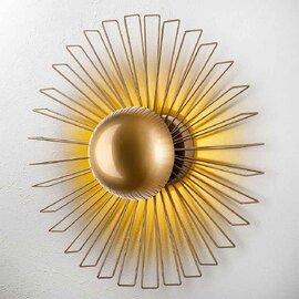 Kaya Large Metal Semi-Flush Wall Light in Gold