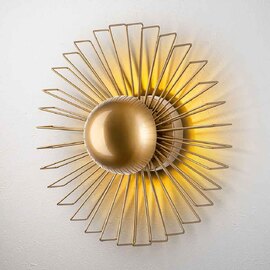 Kaya Small Metal Semi-Flush Wall Light in Gold