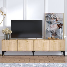 Kaze Wooden TV Stand with 4 Doors in Sapphire Oak