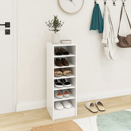 Keala Wooden Shoe Storage Rack With 6 Shelves In White