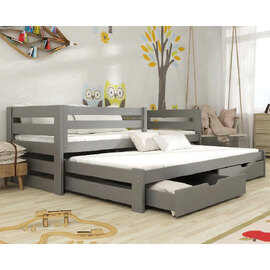 Keene Wooden Day Bed Without Mattress And Trundle In Graphite