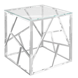 Keizer Clear Glass Side Table With Chrome Frame
