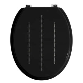 Kelant Wooden Toilet Seat With Diamante Detail In Black