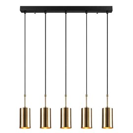 Kellan 5 Light Ellipse Metal Ceiling Pendant Light in Gold and Black