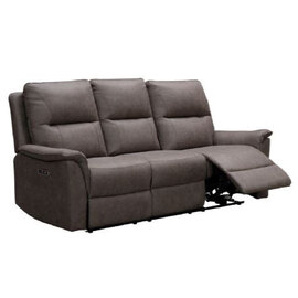 Keller Fabric Electric Recliner 3 Seater Sofa In Truffle