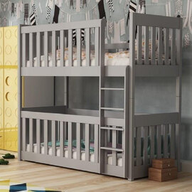Keller Wooden Bunk Bed Without Mattress In Matt Grey