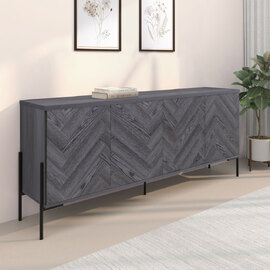 Kelmor Wooden Sideboard with 4 Doors in Grey Oak