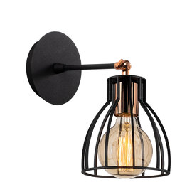 Kemah Metal Wall Light in Black and Bronze