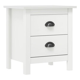 Kendal Wooden Bedside Cabinet With 2 Drawers In White