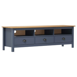 Kendal Wooden TV Stand With 3 Drawers In Grey And Brown