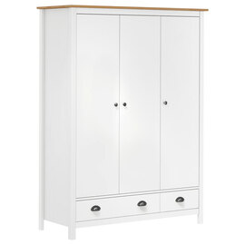 Kendal Wooden Wardrobe With 3 Doors In White And Brown