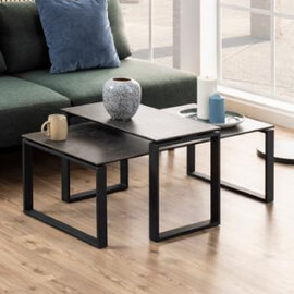 Kennesaw Ceramic Nesting Coffee Tables In Black Fairbanks